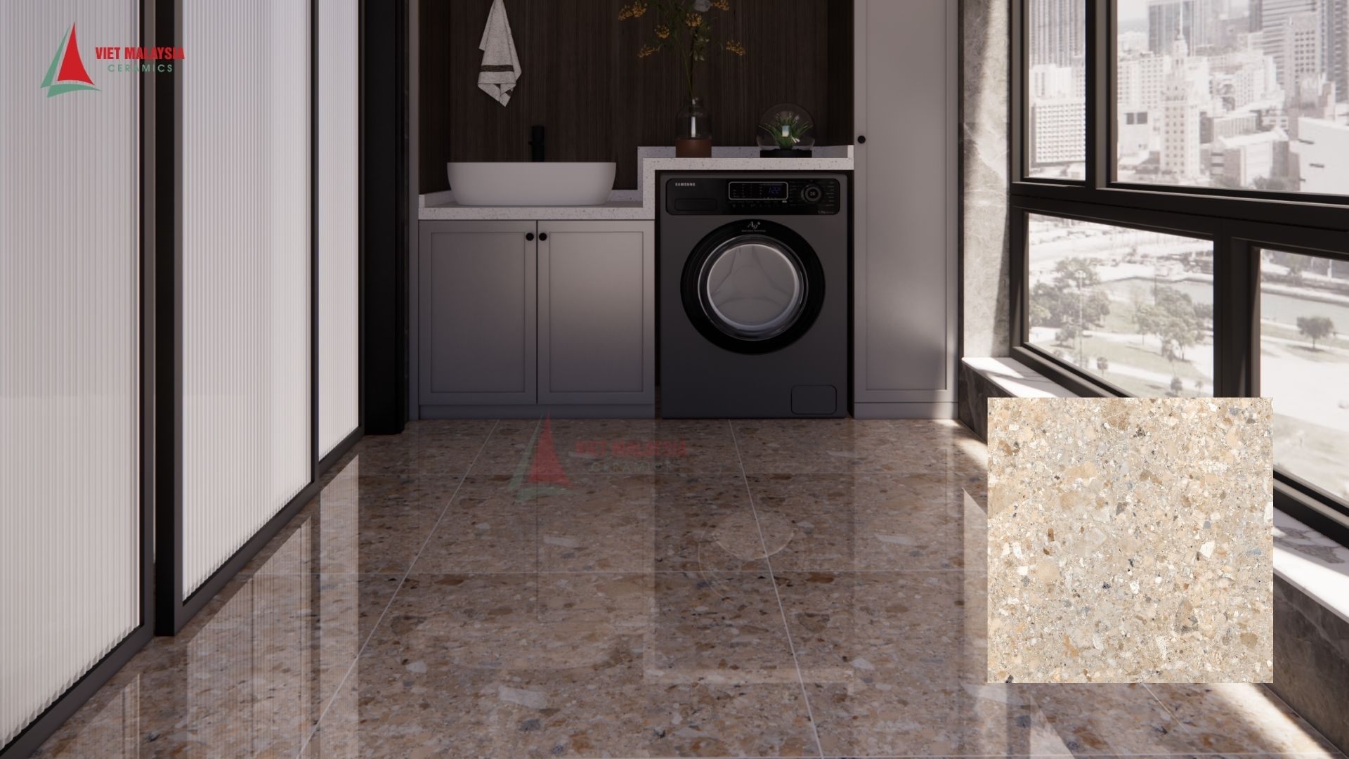 Gạch terrazzo lát nền ban công – AD80805.