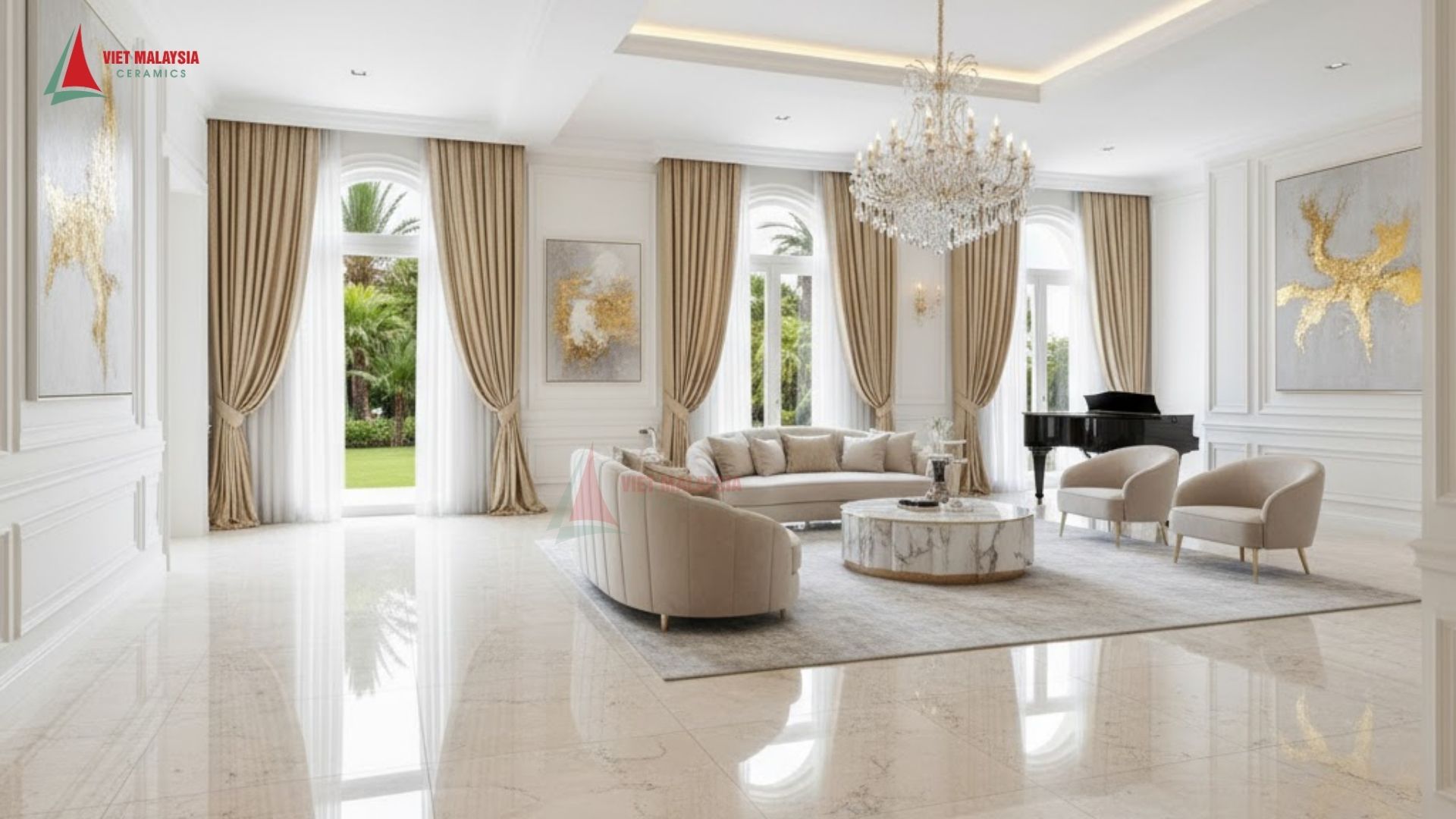 Gạch lát nền granite vân mây cao cấp