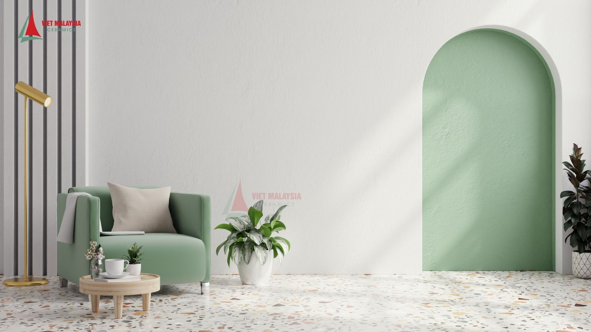 Gạch Terrazzo tạo điểm nhấn nghệ thuật, mang nét đẹp riêng cho không gian.