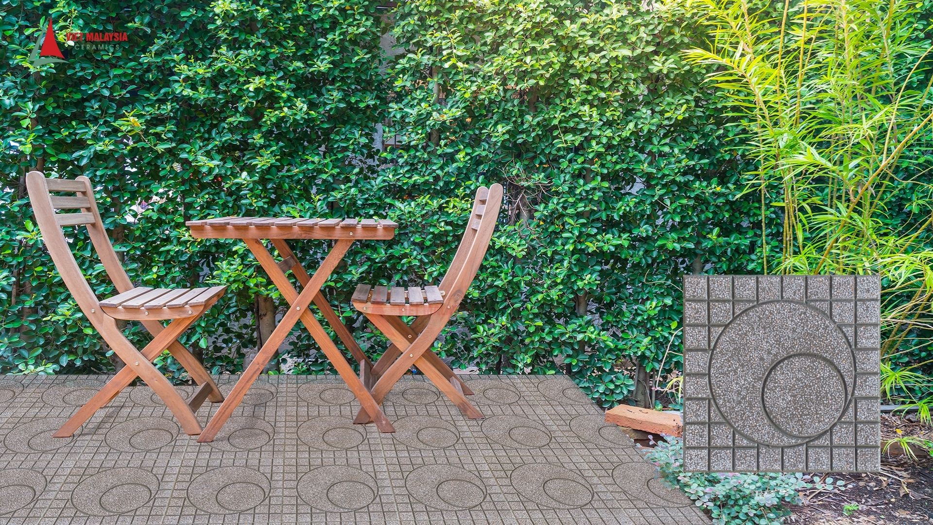 Gạch lát nền terrazzo mắt thần cho sân hiên.