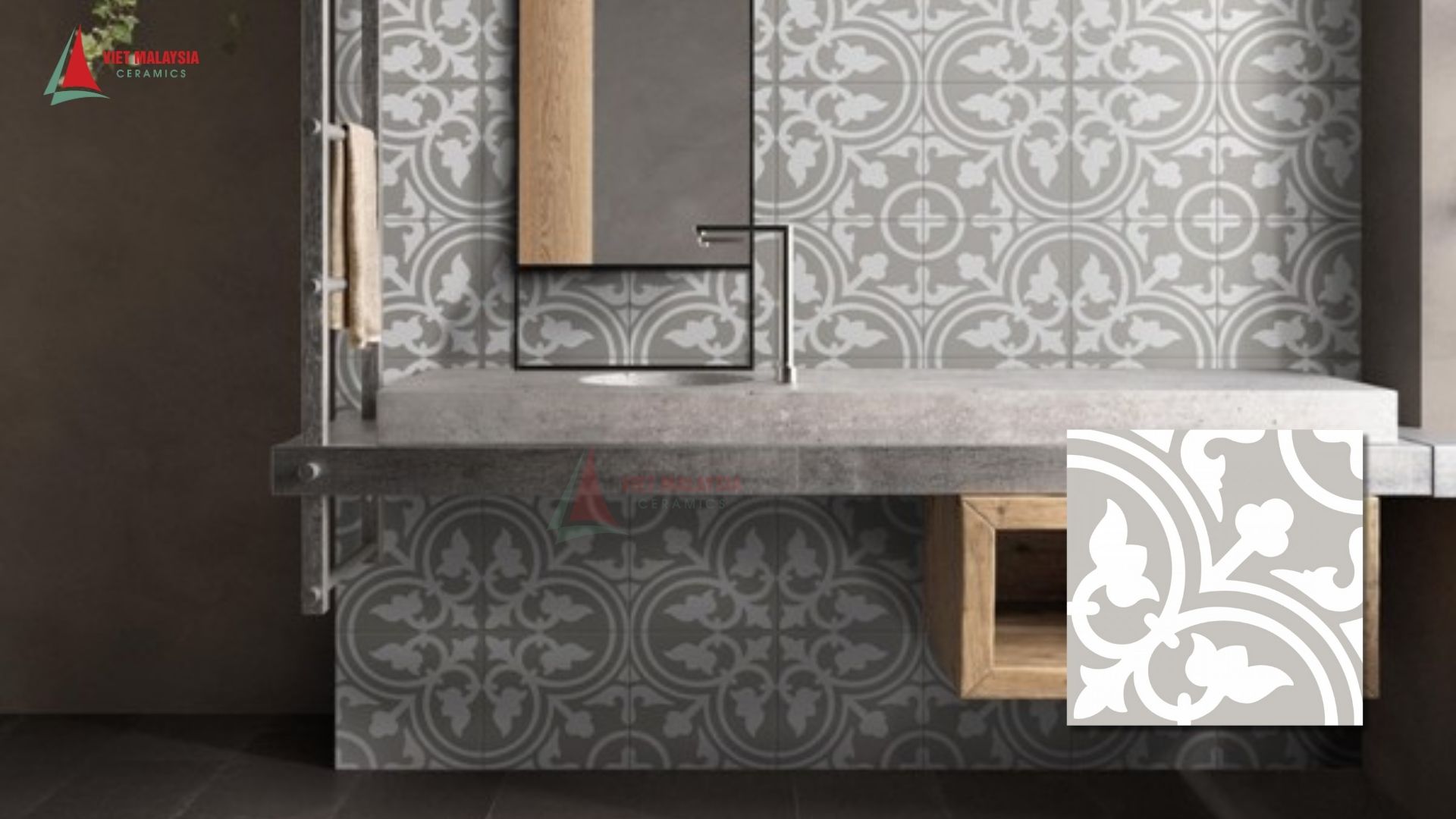 Gạch bông cao cấp ốp phòng tắm phong cách indochine – VH 2.7