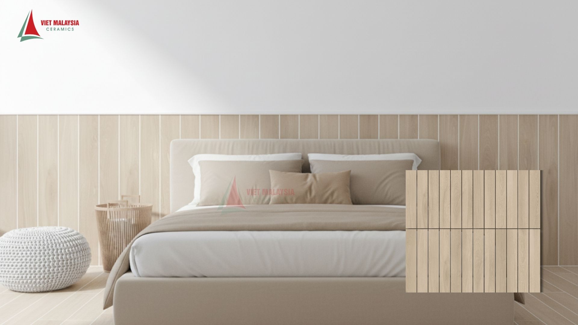 Gạch lát phòng khách vân gỗ mang lại cảm giác thư giãn – K09158782MAN