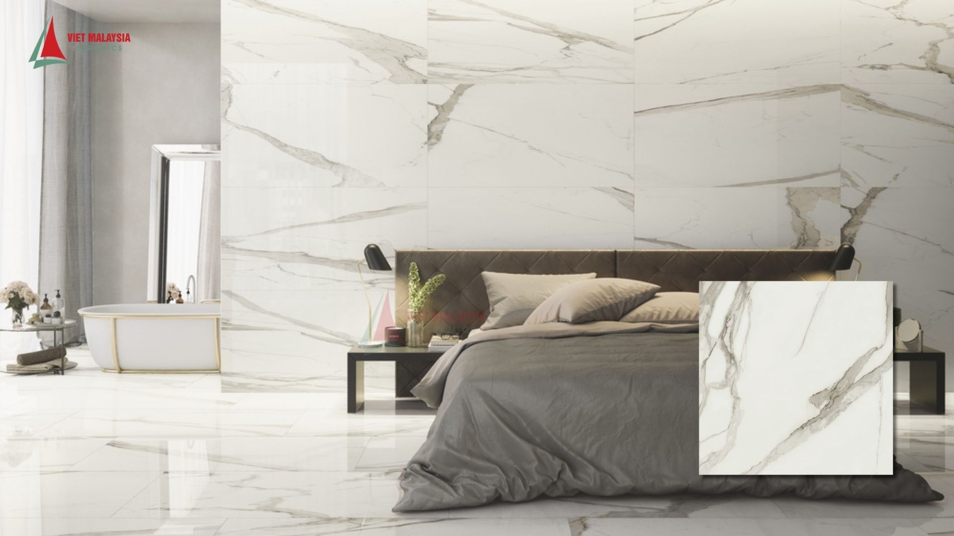 Gạch màu trắng ốp tường – CALACATTA