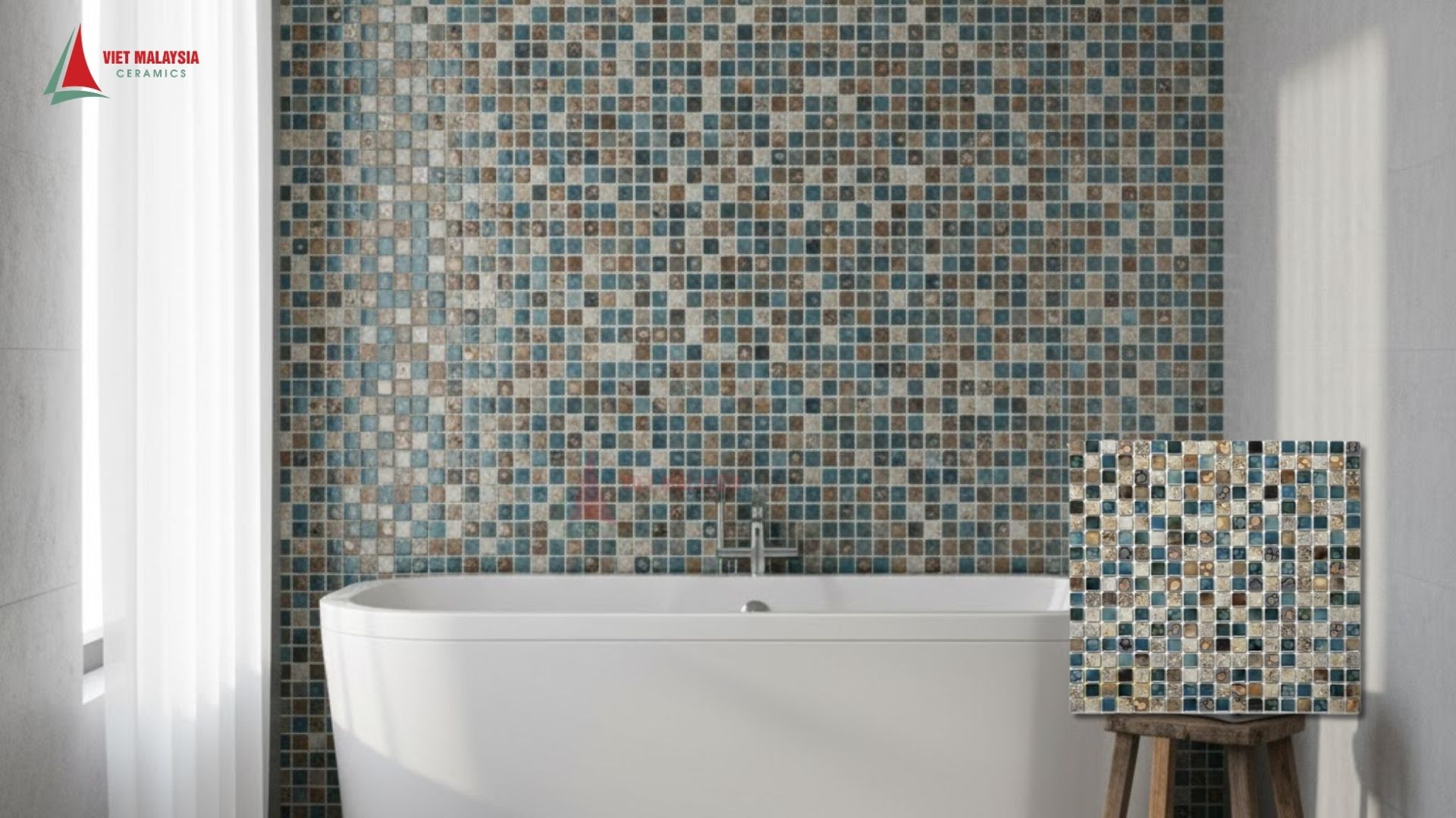Gạch mosaic thủy tinh trang trí - SPGL41711