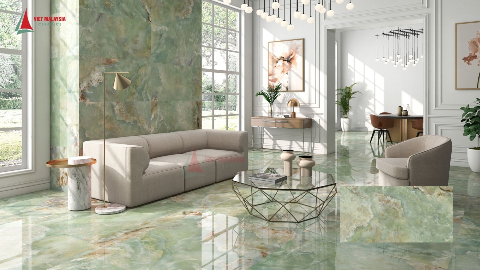 Gạch onix xanh ốp tường – Onix Jade