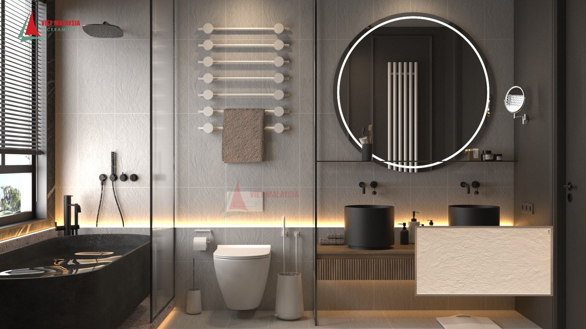 Gạch ốp tường trang trí phòng tắm, nhà vệ sinh – 3060SP137A