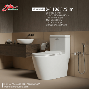 Bồn Cầu Eurovinto EVT - 108 5 Bồn cầu 1 khối STAR S-1106.1/Slim