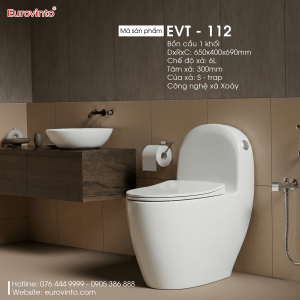 Bồn cầu Eurovinto EVT - BC179 - W 3 Bồn cầu Eurovinto EVT - 112