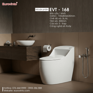 Bồn cầu Eurovinto EVT - BC179 - W 4 Bồn cầu Eurovinto EVT - 168