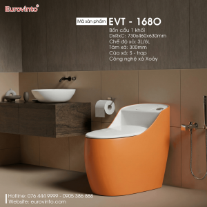 Bồn cầu Eurovinto EVT - BC179 - W 6 Bồn cầu Eurovinto EVT - 168O