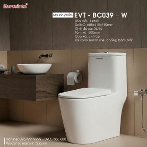 Bồn cầu Eurovinto EVT - BC179 - W 7 Bồn cầu Eurovinto EVT - BC039 - W