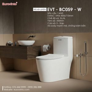 Bồn cầu Eurovinto EVT - BC179 - W 8 Bồn cầu Eurovinto EVT - BC059 - W
