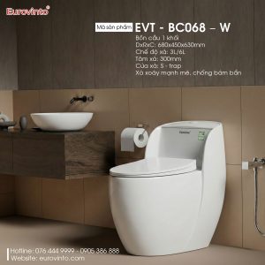 Bồn cầu Eurovinto EVT - BC179 - W 9 Bồn cầu Eurovinto EVT - BC068 - W