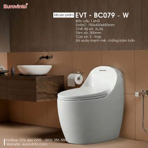Bồn cầu Eurovinto EVT - BC179 - W 10 Bồn cầu Eurovinto EVT - BC079 - W