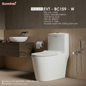 Bồn cầu Eurovinto EVT - BC179 - W 12 Bồn cầu Eurovinto EVT - BC159 - W
