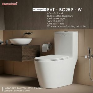 Bồn cầu Eurovinto EVT - BC259 - W