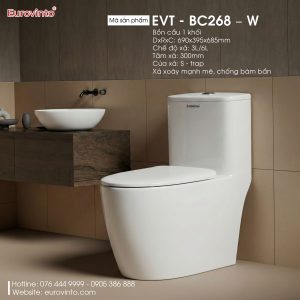 Bồn cầu Eurovinto EVT - BC268 - W