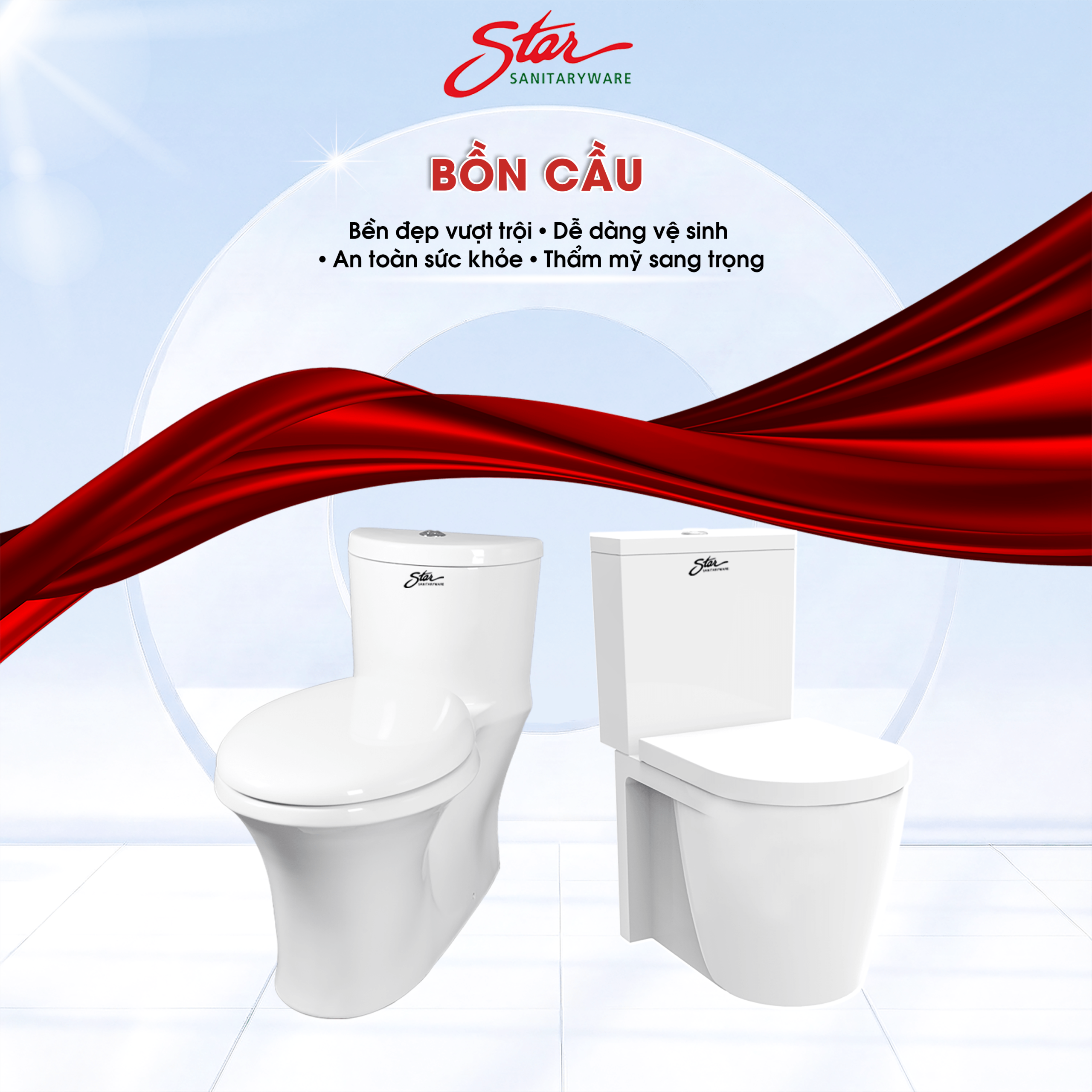 Bồn cầu STAR 1 khối (liền khối) - Thiết Bị Vệ Sinh STAR