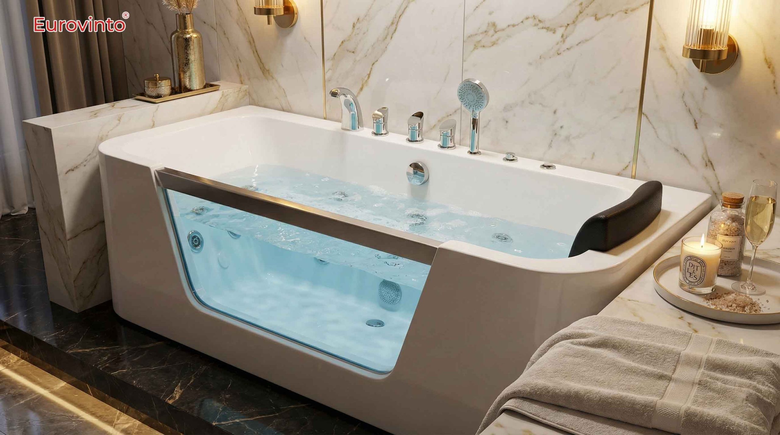 Bồn tắm Eurovinto N5101 từ Acrylic cao cấp, chống trầy xước và bám bẩn. Lòng bồn chống trượt an toàn cho cả nhà cùng hệ thống thoát nước thông minh. Xem cách dùng bồn tắm để thư giãn và bền đẹp lâu dài.