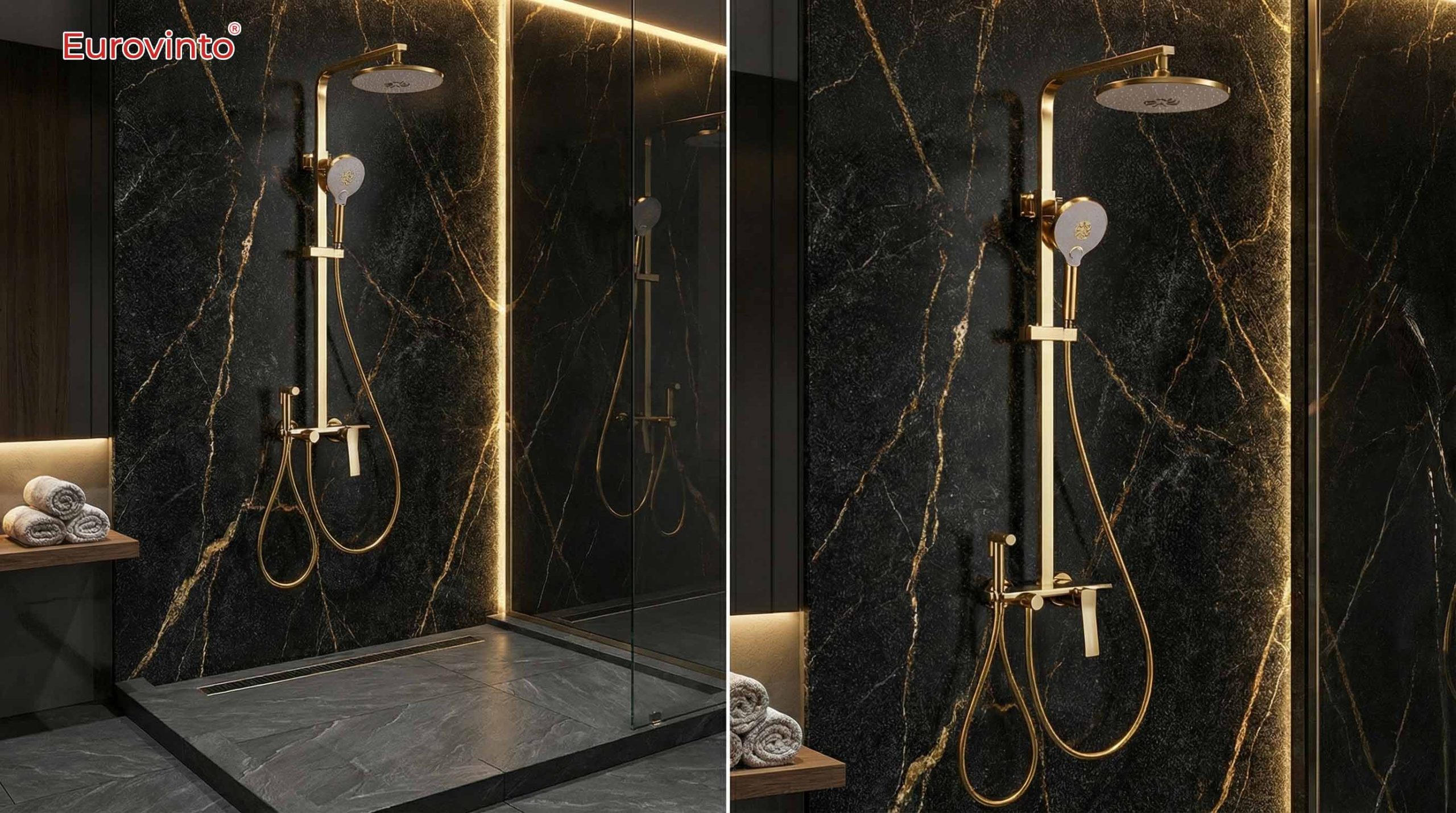 Tận hưởng thư giãn với thiết bị nhà tắm cao cấp Eurovinto 19110F-2G. Sở hữu đầu sen mưa cỡ lớn bao phủ toàn thân, sản phẩm kiến tạo không gian tiện nghi, mang lại cảm giác thư thái trọn vẹn.