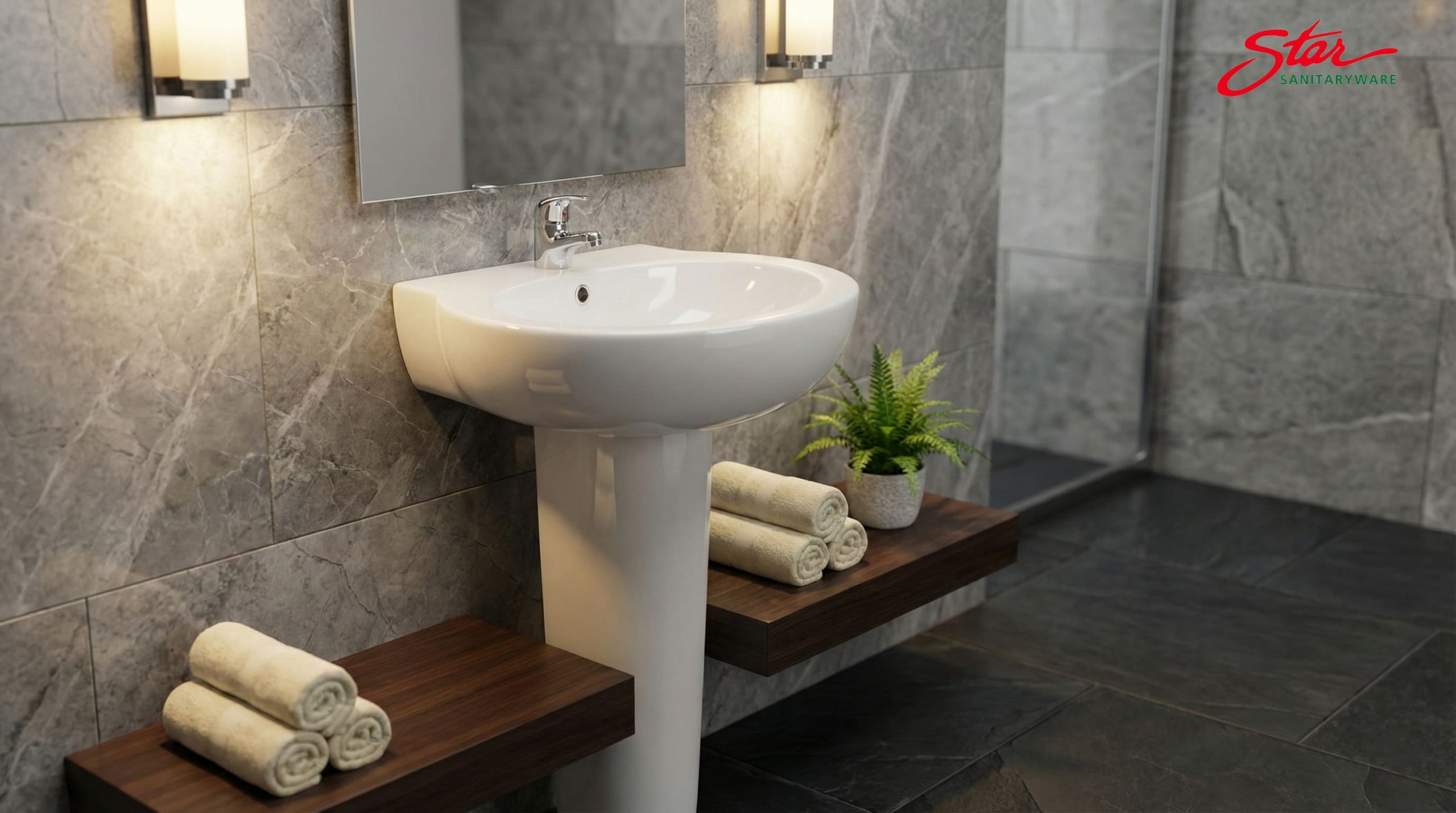 Chậu rửa chân dài STAR LOFTY: Thiết bị nhà tắm cao cấp chuẩn Châu Âu. Thiết kế cổ điển che xi phông tinh tế, tạo vẻ đẹp liền mạch và sang trọng cho biệt thự.