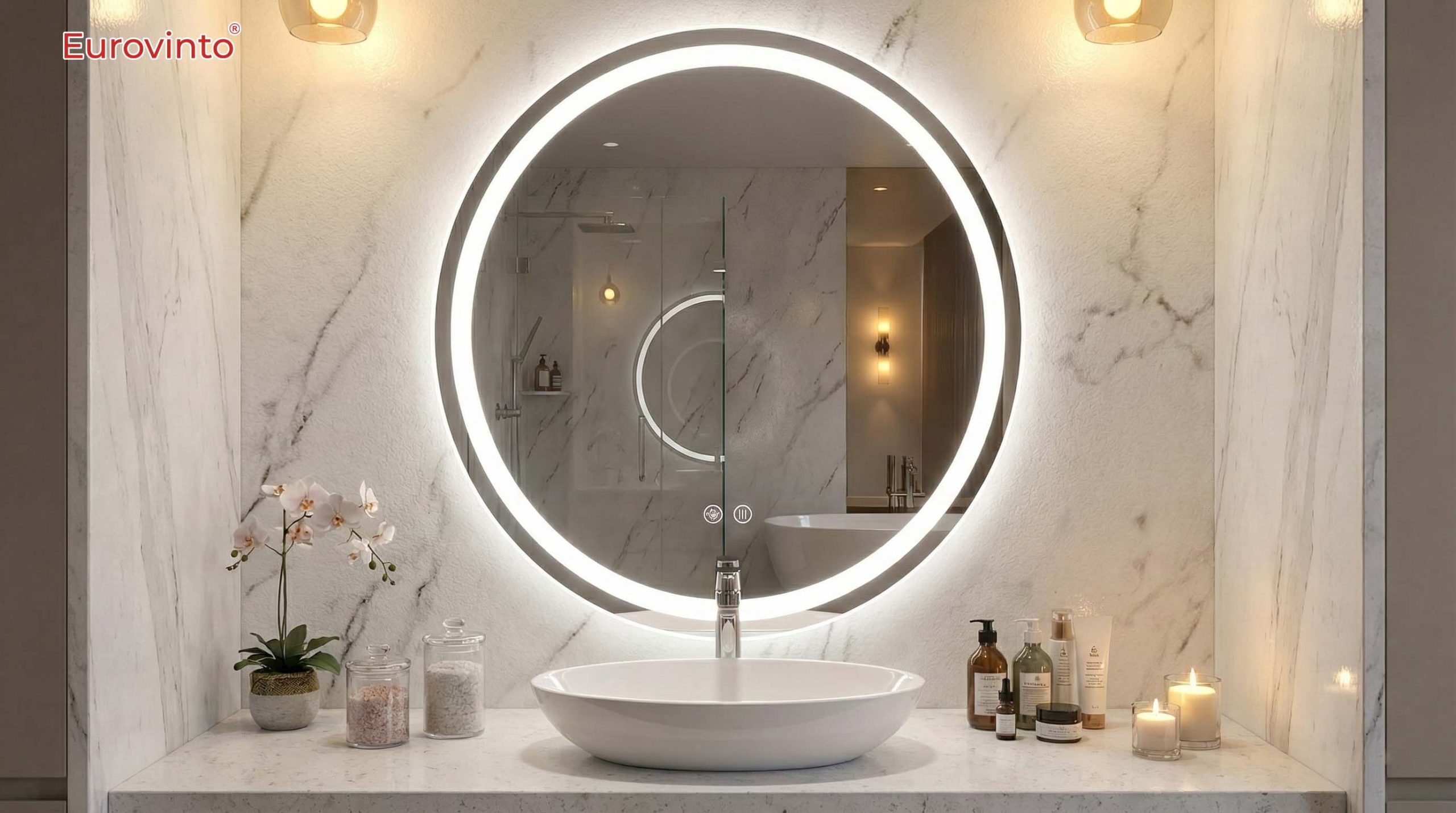 Gương Oval Eurovinto EVT – Y70*70: Điểm nhấn mềm mại của thiết bị nhà tắm cao cấp, xóa tan vẻ cứng nhắc, giúp không gian phòng tắm bừng sáng, thoáng đãng và tinh tế hơn bao giờ hết.