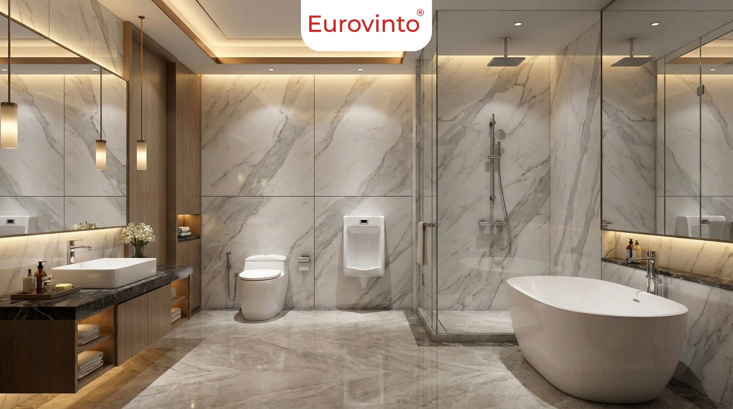 Ứng dụng Kích thước Tủ phòng tắm (Cabinet) theo tiêu chuẩn lắp đặt thiết bị vệ sinh với mẫu Chậu rửa Eurovinto 2551.