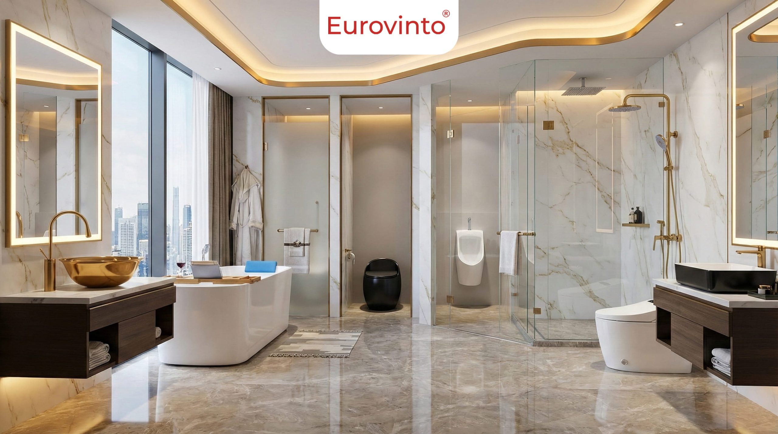 Mẫu Bồn tiểu nam Eurovinto EVT – BM8012 – Điển hình cho Bồn tiểu đặt sàn và những tiêu chuẩn lắp đặt thiết bị vệ sinh cần biết